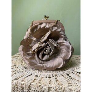 Vintage 50's Tan Rossette Flower Evening Purse Graceline Master Purse